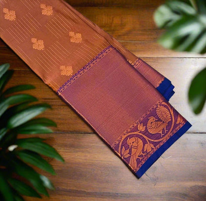 BROWN KANJIVARAM SILK SAREE