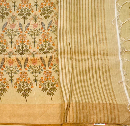 IVORY PURE RAW SILK  SAREE