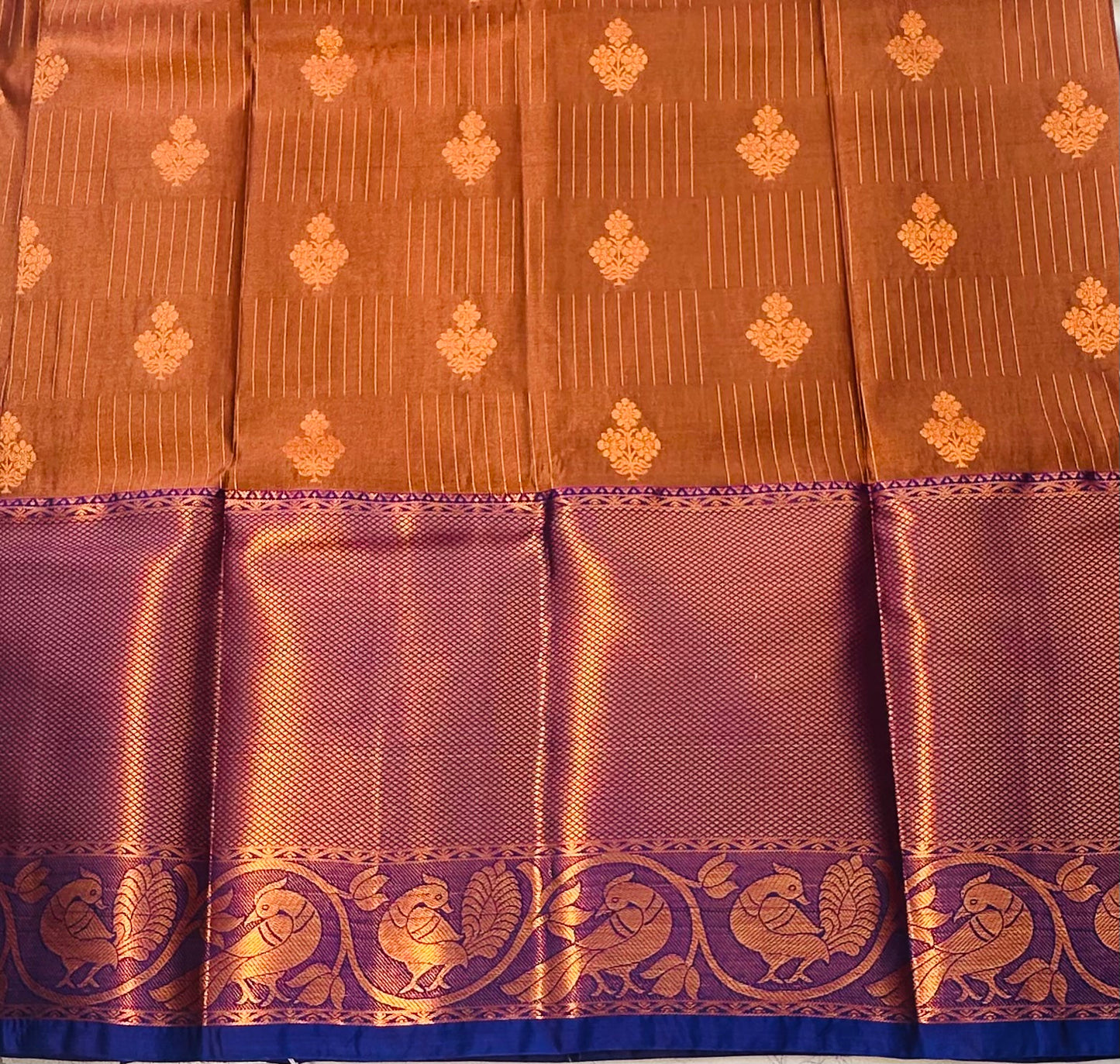 BROWN KANJIVARAM SILK SAREE