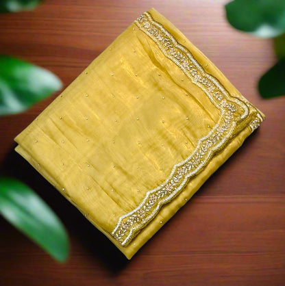 YELLOW DESIGNER WORK SAREE