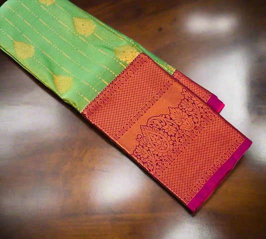 LIGHT GREEN KANJIVARAM SAREE