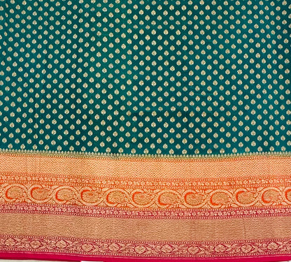 RAMA GREEN BANARAS PURE KADDI GORGETTE