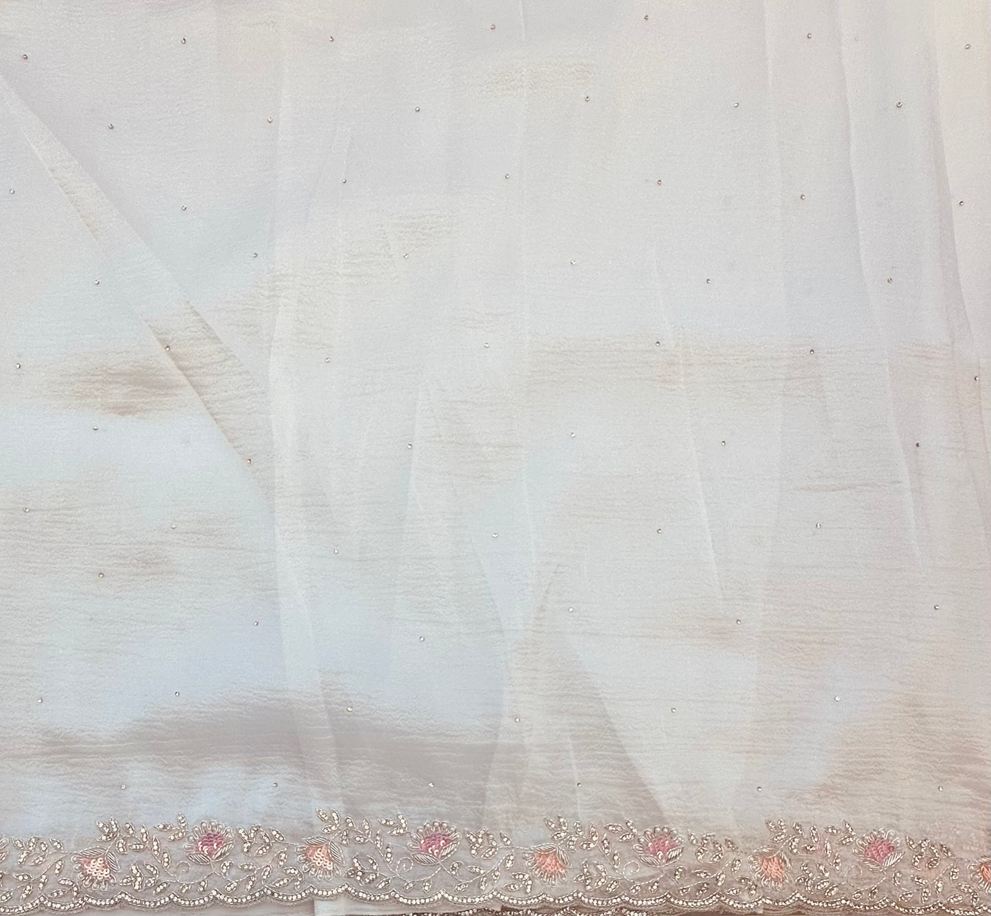 WHITE DESIGNER WORK SAREE