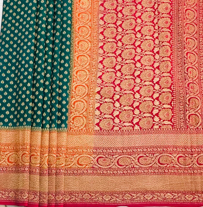 RAMA GREEN BANARAS PURE KADDI GORGETTE