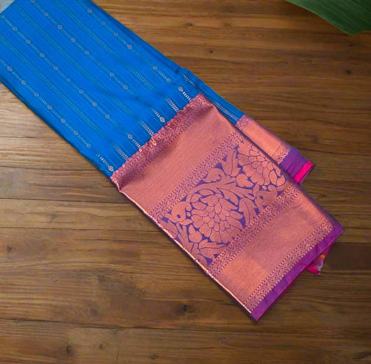 BLUE  KANJIVARAM SILK SAREE