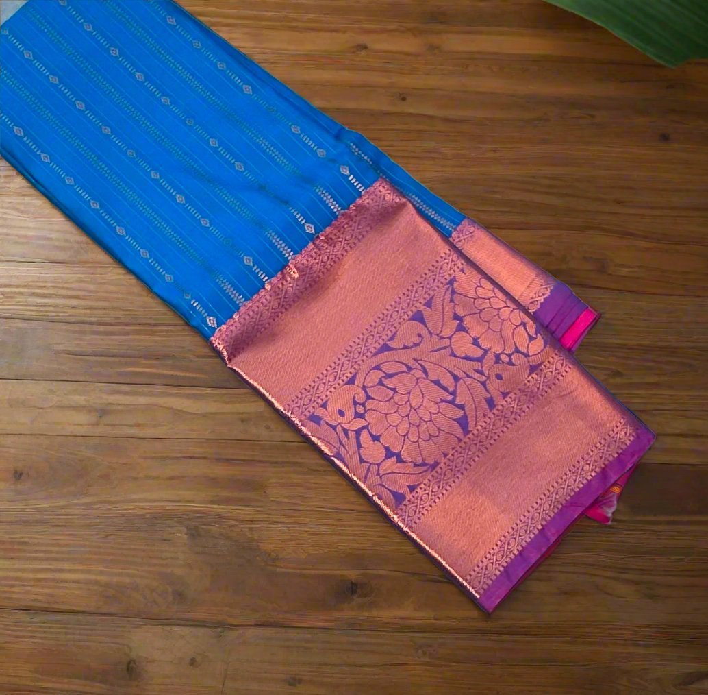 BLUE  KANJIVARAM SILK SAREE