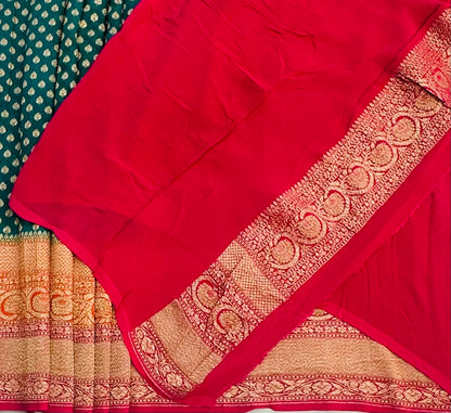 RAMA GREEN BANARAS PURE KADDI GORGETTE