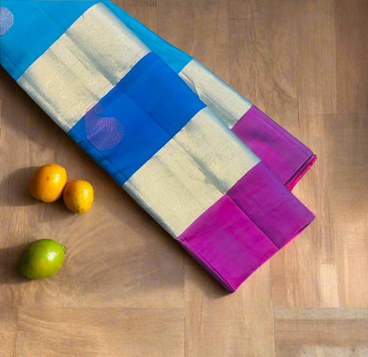 BLUE KANJIVARAM SOFT SILK