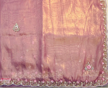 MAUVE PINK DESIGNER WORK SAREE