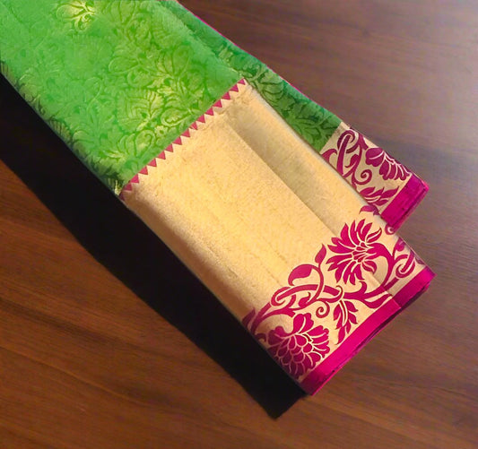 DARK GREEN  KANJIVARAM SOFT SILKS