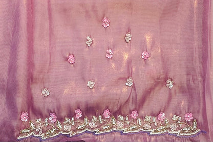 MAUVE PINK DESIGNER WORK SAREE