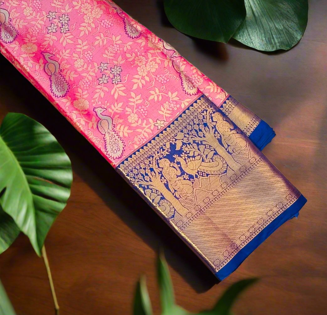 PINK TISSUE KANJIVARAM SILK SAREE