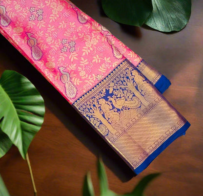 PINK TISSUE KANJIVARAM SILK SAREE