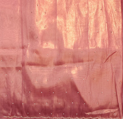 ONION PINK DESIGNER WORK SAREE