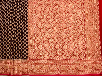 NAVY BLUE BANARAS PURE KADDI GORGETTE