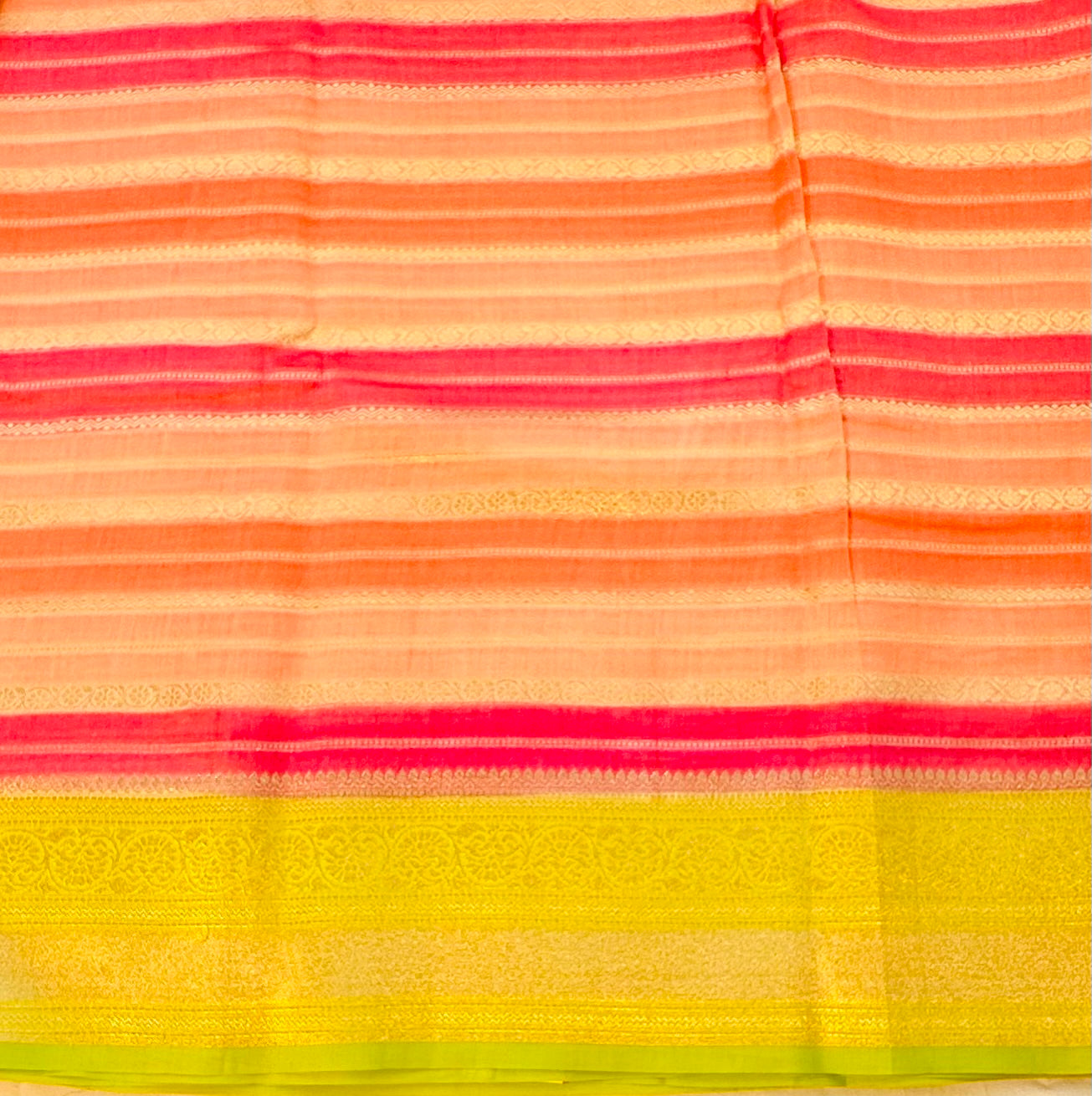 PEACH PURE CHINIYA SILK SAREE