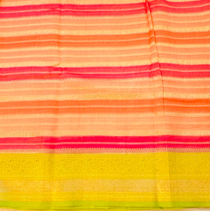 PEACH PURE CHINIYA SILK SAREE