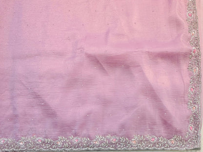 BABY PINK DESIGNER WORK SAREE