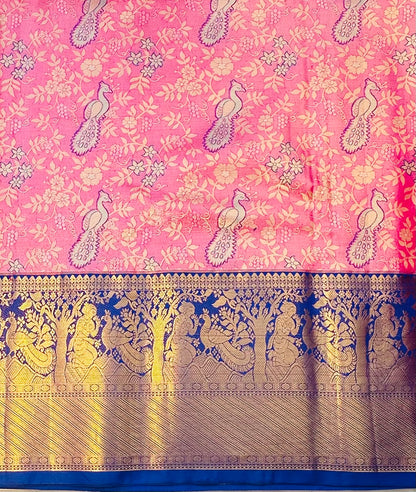 PINK TISSUE KANJIVARAM SILK SAREE