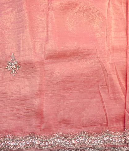 PEACH DESIGNER WORK SAREE