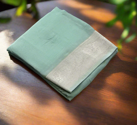 PASTEL GREEN BANARAS CRAPE