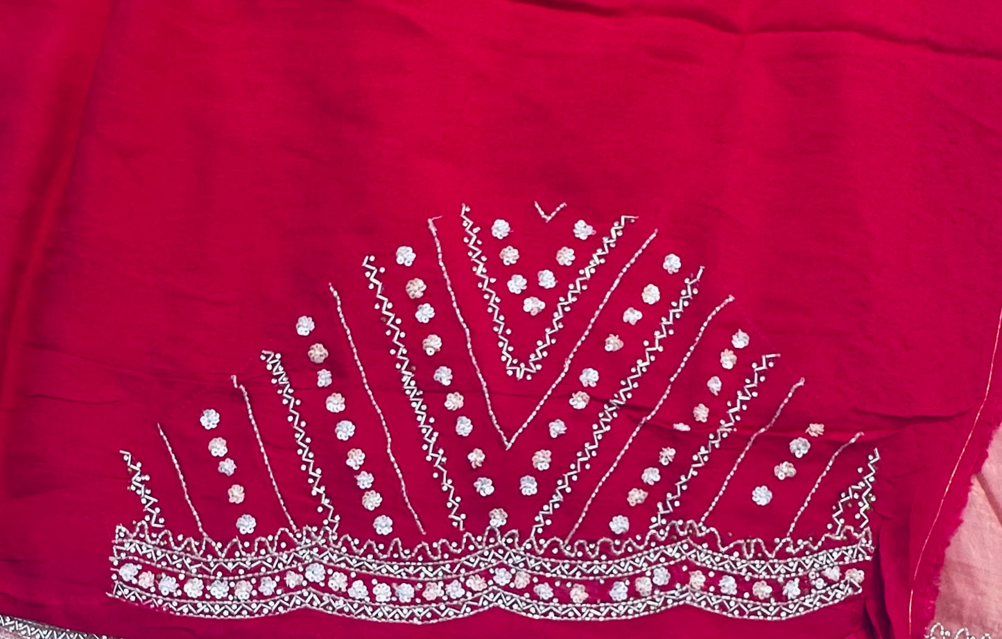 PEACH DESIGNER WORK SAREE