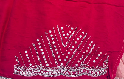 PEACH DESIGNER WORK SAREE