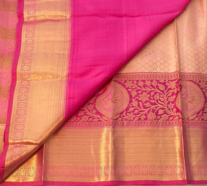 PEACH PINK PURE KANJIVARAM SILK SAREE PREMIUM
