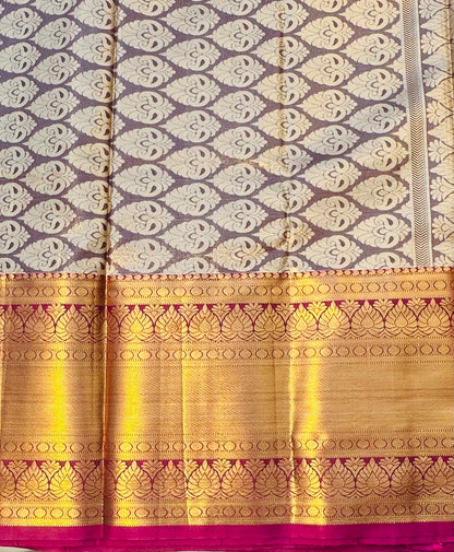 BROWN TISSUE KANJIVARAM SILK SAREE