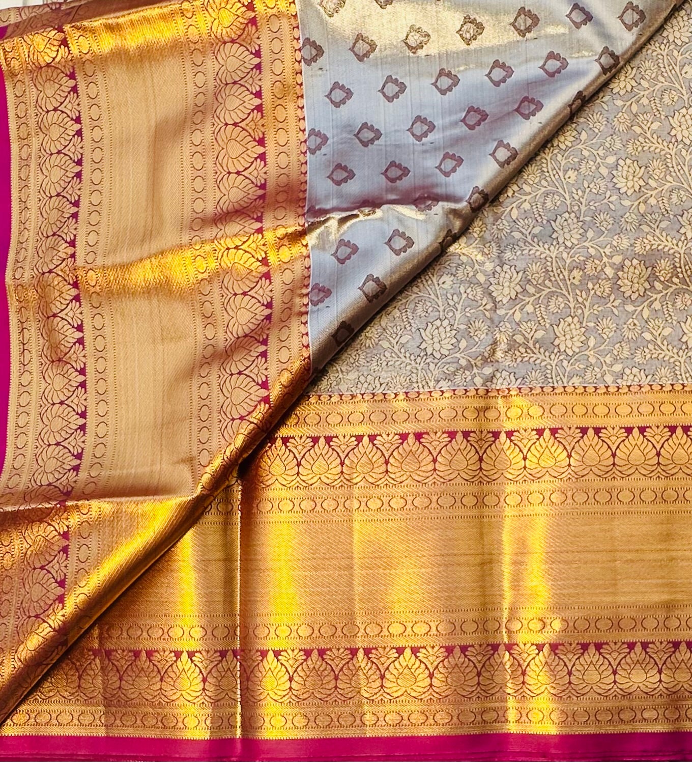 BROWN TISSUE KANJIVARAM SILK SAREE