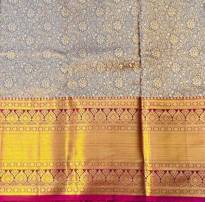 BROWN TISSUE KANJIVARAM SILK SAREE