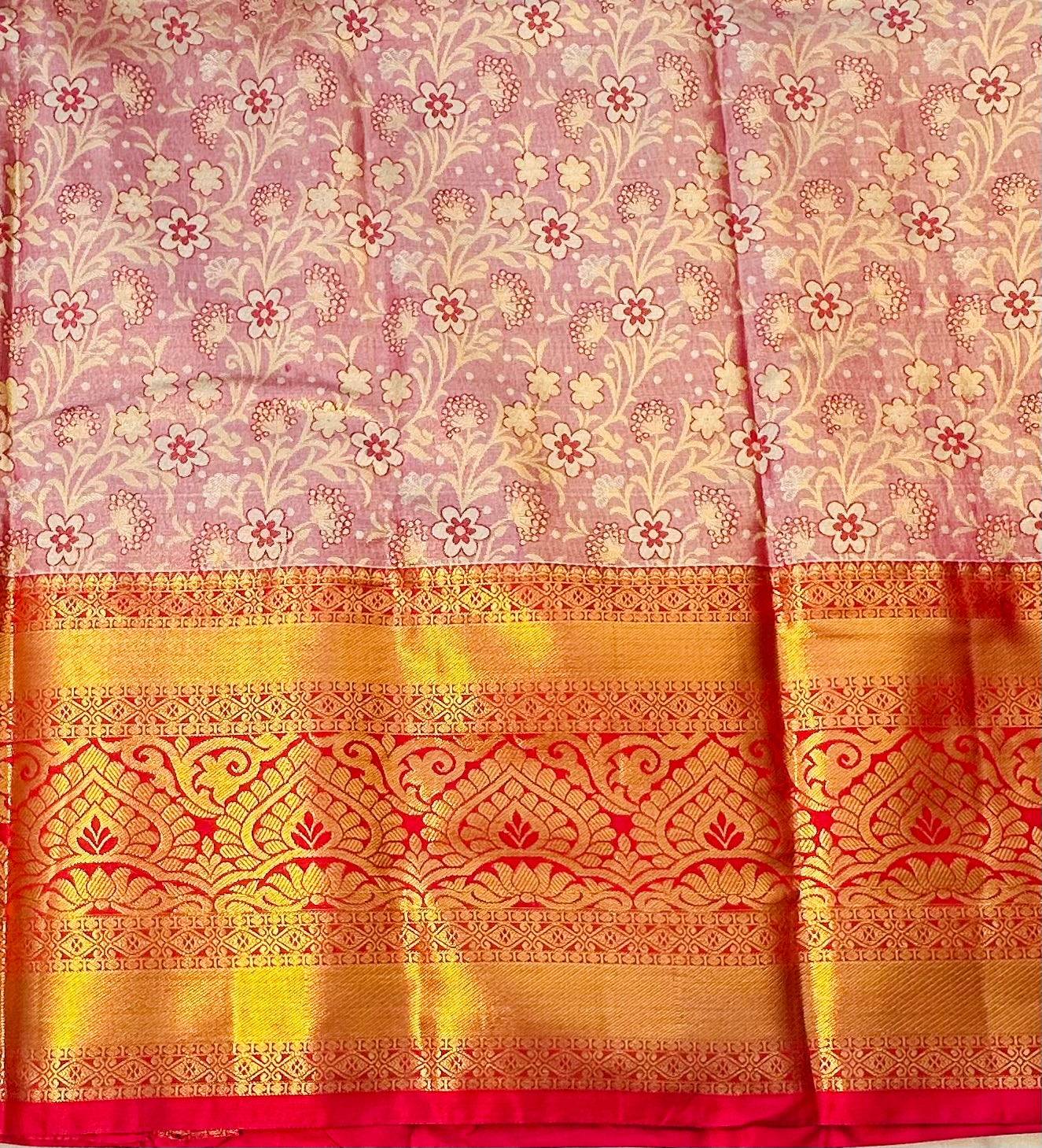 ONION PINK TISSUE KANJIVARAM SILK SAREE