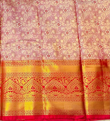 ONION PINK TISSUE KANJIVARAM SILK SAREE