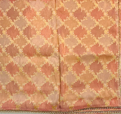 PEACH ND BROWN DESIGNER WORK SAREE