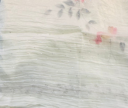 PEARL WHITE DESIGNER WORK SAREE PREMIUM