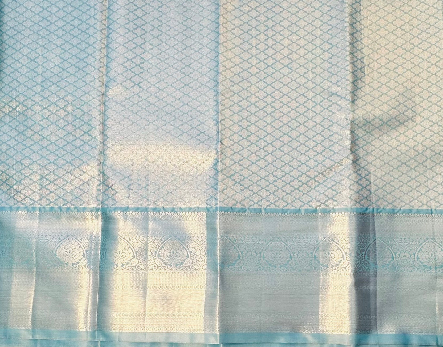 SKY BLUE TISSUE KANJIVARAM SILK SAREE