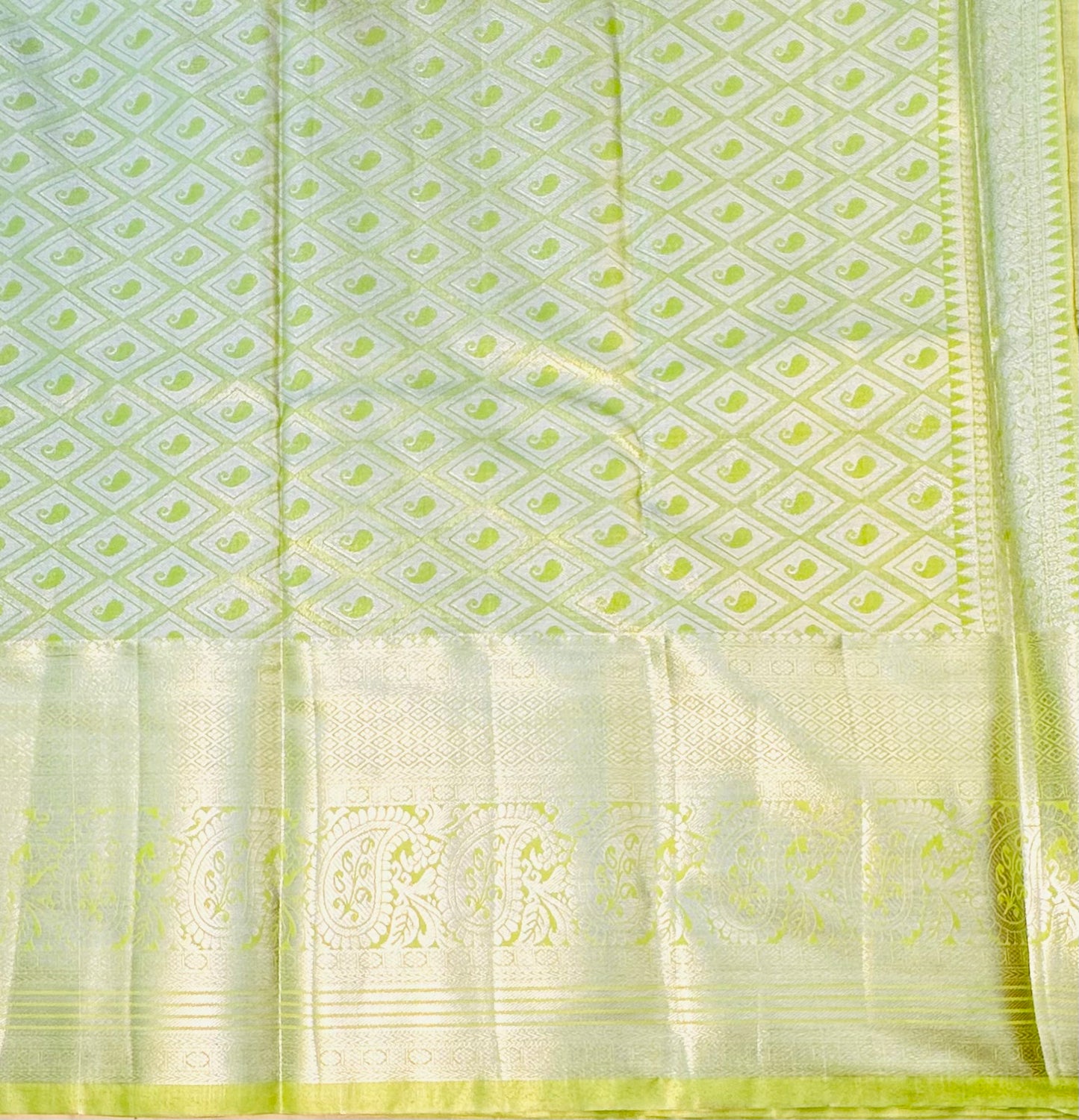 LIGHT GREEN TISSUE KANJIVARAM SILK SAREE