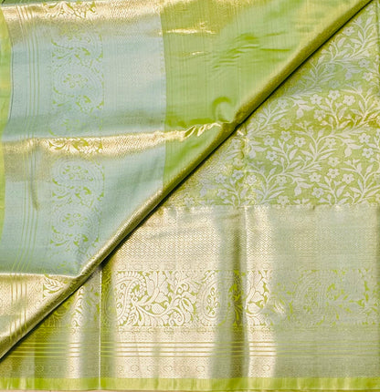 LIGHT GREEN TISSUE KANJIVARAM SILK SAREE