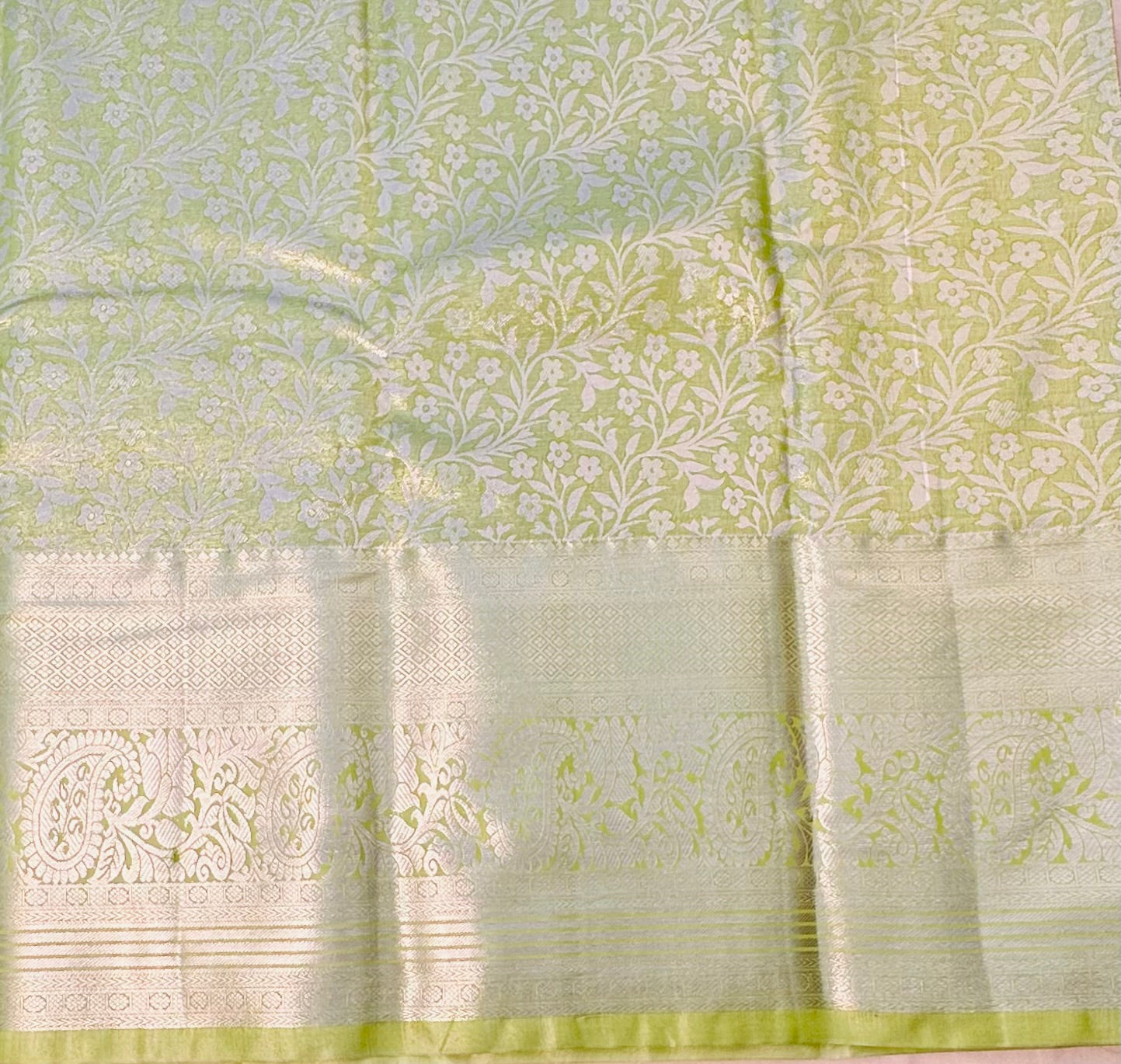 LIGHT GREEN TISSUE KANJIVARAM SILK SAREE