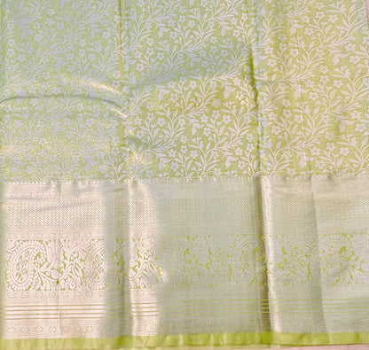 LIGHT GREEN TISSUE KANJIVARAM SILK SAREE