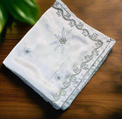 STEEL GREY DESIGNER WORK SAREE PREMIUM