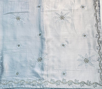 STEEL GREY DESIGNER WORK SAREE PREMIUM