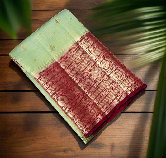 PASTEL GREEN BANARAS PURE FANCY