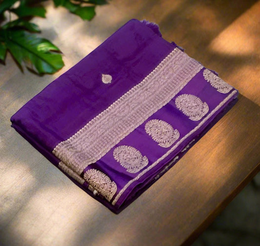 PURPLE BANARAS CRAPE