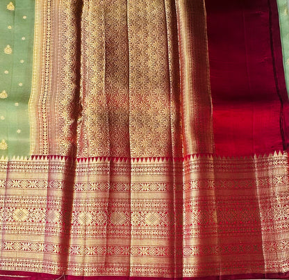 PASTEL GREEN BANARAS PURE FANCY