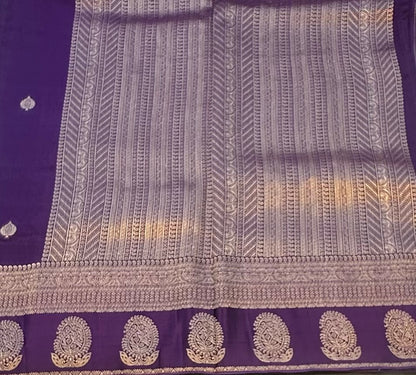 PURPLE BANARAS CRAPE