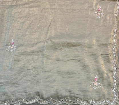 GREY DESIGNER WORK SAREE