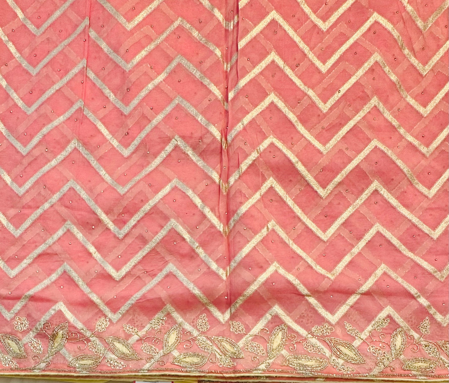 PEACH DESIGNER WORK SAREE PREMIUM