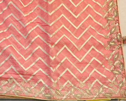 PEACH DESIGNER WORK SAREE PREMIUM