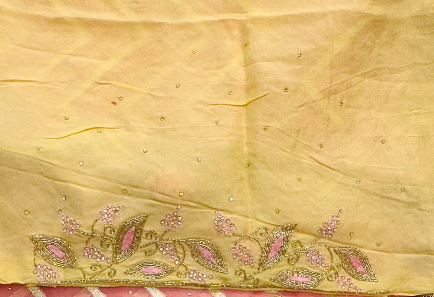 PEACH DESIGNER WORK SAREE PREMIUM